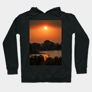 Hazy Morning Over the Lake Hoodie